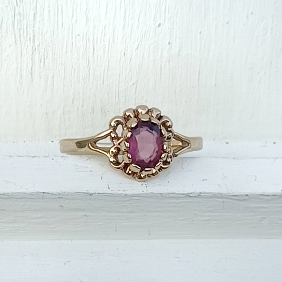 14K or 18K GE ESPO (Joseph Esposito) Gold Amethyst Stone Ring - Picture 2 of 8